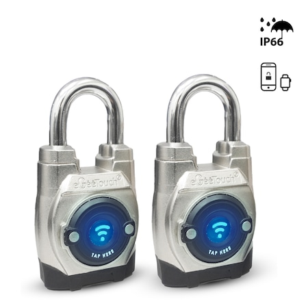 Egeetouch 5th Gen Smart Padlock - Outdoor with Bluetooth and NFC, Short shackle, PK2 5-02501-94-2